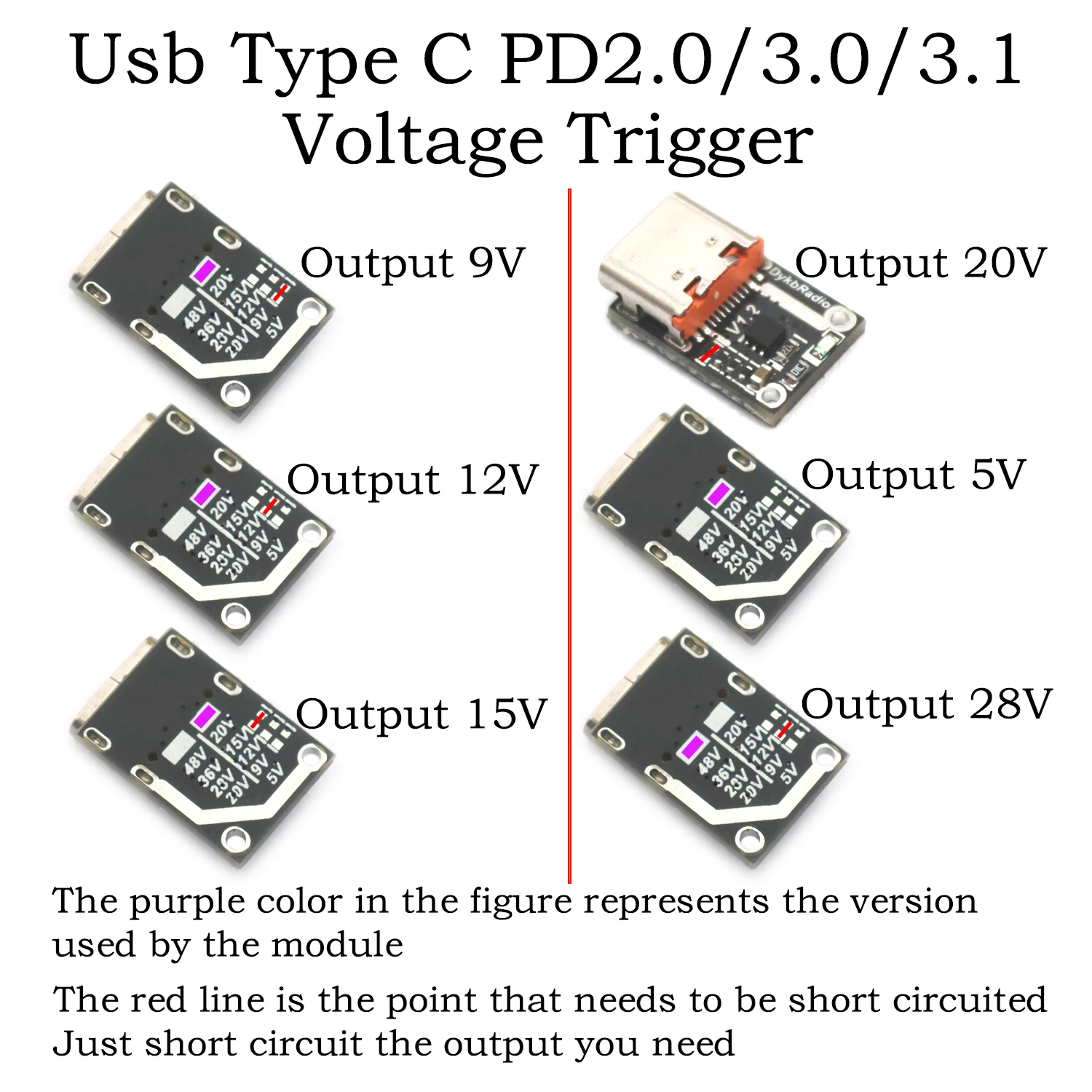 TYPE-C USB PD Decoy QC 3.0 3.1 Триггеры напряжения 5 В 9 12 15 20 28 48 Блок питания для быстрой