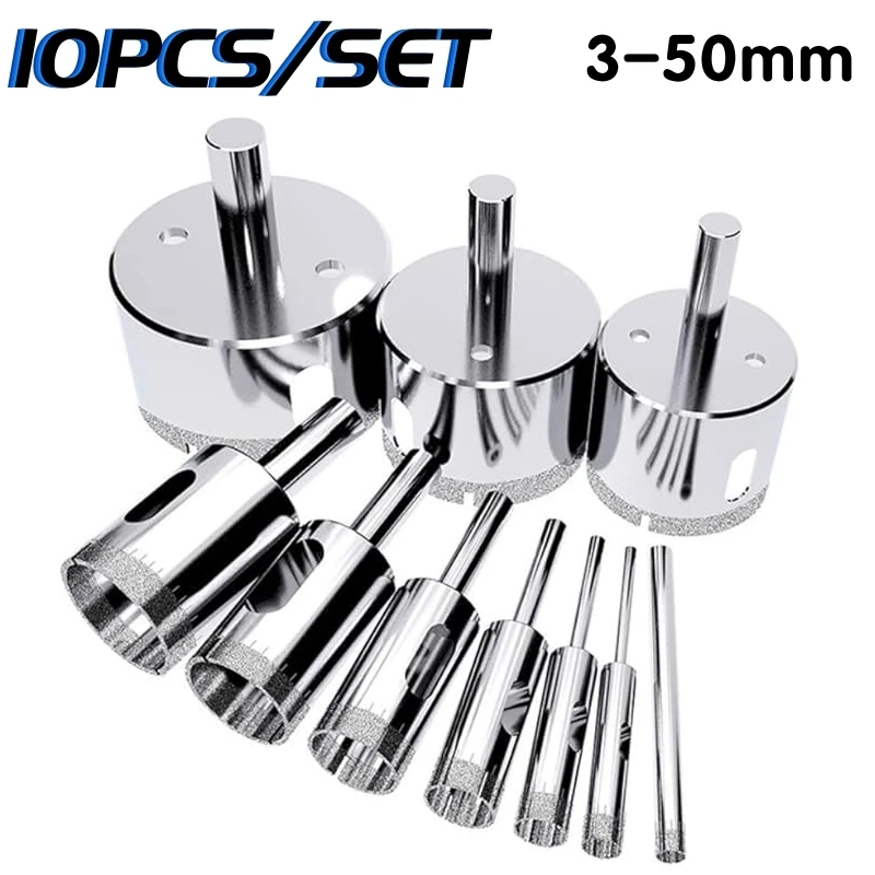 Набор сверл для плитки с никелированным покрытием набор из 10 насадок сверления