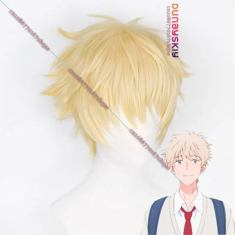 Аниме Skip and Loafer Shima Sousuke Iwamura Mitsumi Косплей Парик Золотой Короткий Коричневый