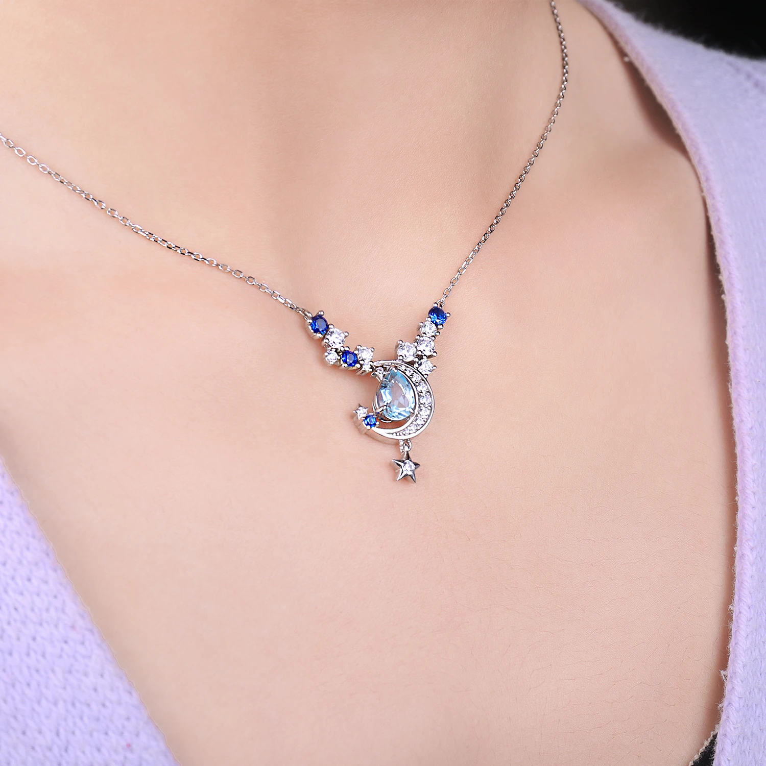 JewelryPalace ожерелье с подвеской из натурального синего топаза 4 5 карата