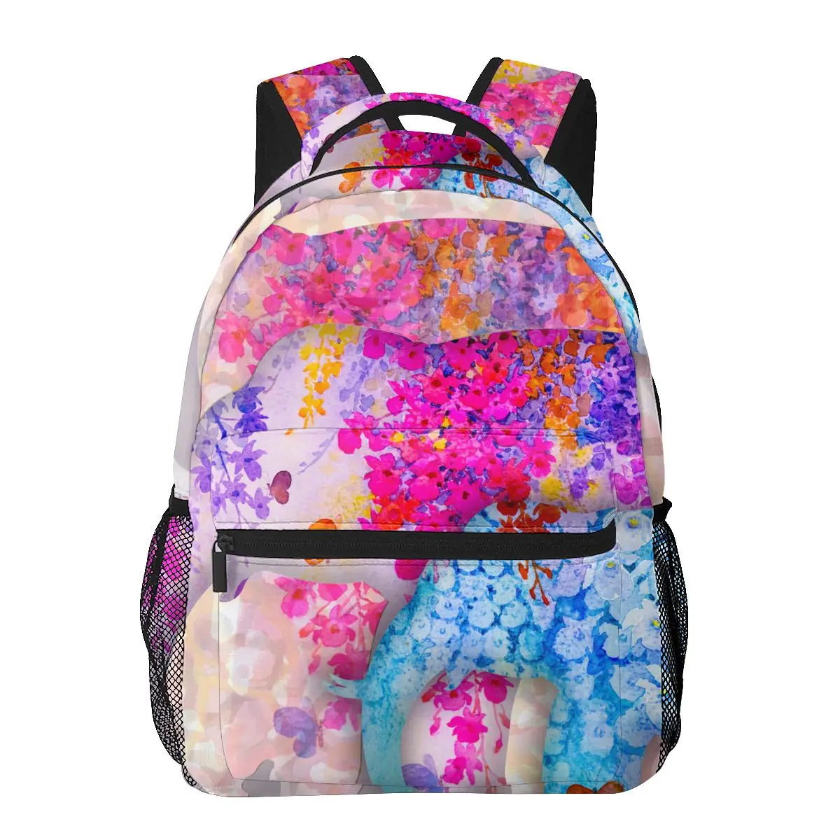 

Women Men Backpack Three Colored Elephants Travel Female Bag Male Laptop Backpack Book Bag