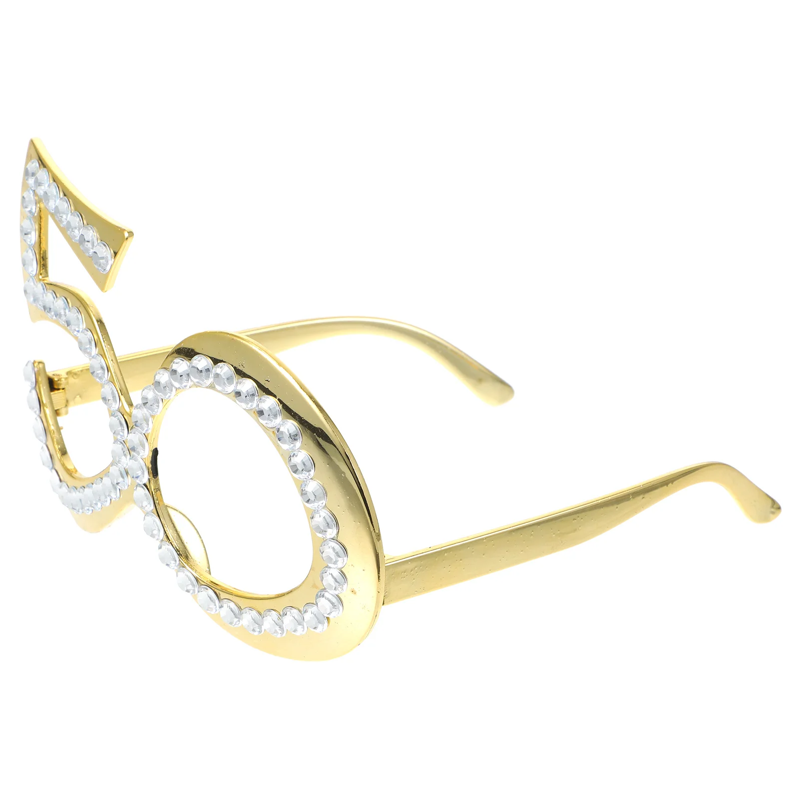 

1 Pair of Birthday Glasses 50 Years Old Glasses with Rhinestones Funny Plastic Costume Photo Booth Prop