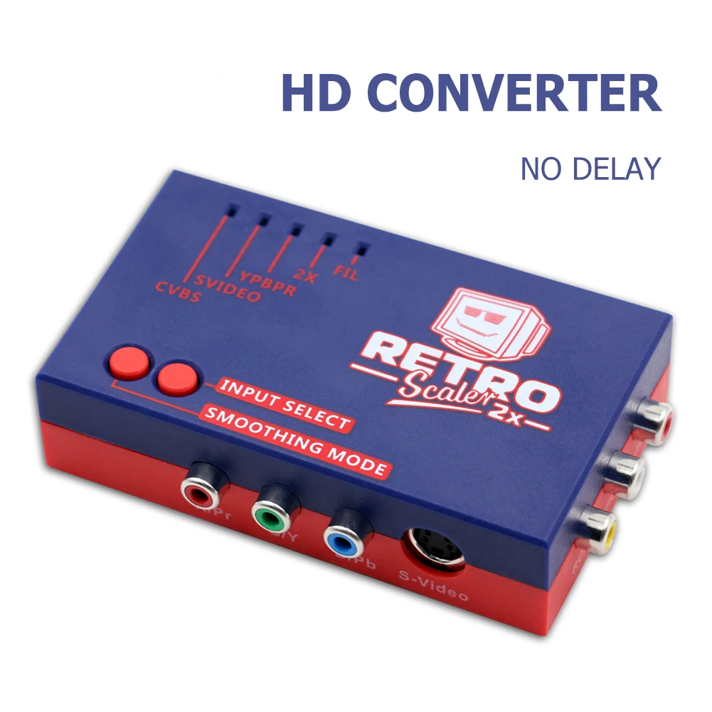 

A/V to HDMI-compatible Converter and Line-doubler Compatible with PS2/N64/NES/Dreamcast Retro Game Console Accessories
