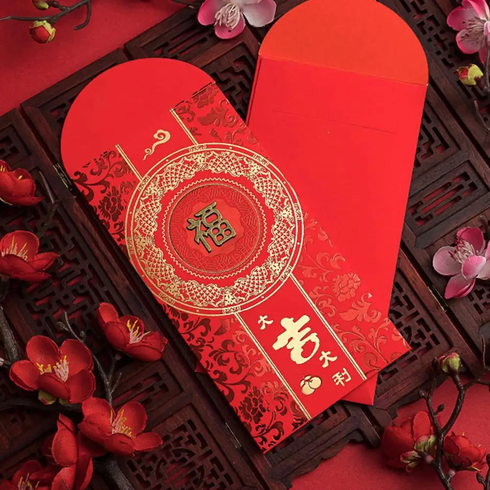 

4 Styles Creative Chinese Character Fu Lucky Money Envelope Thick Lucky Money Envelope Non-fading for Spring Festival
