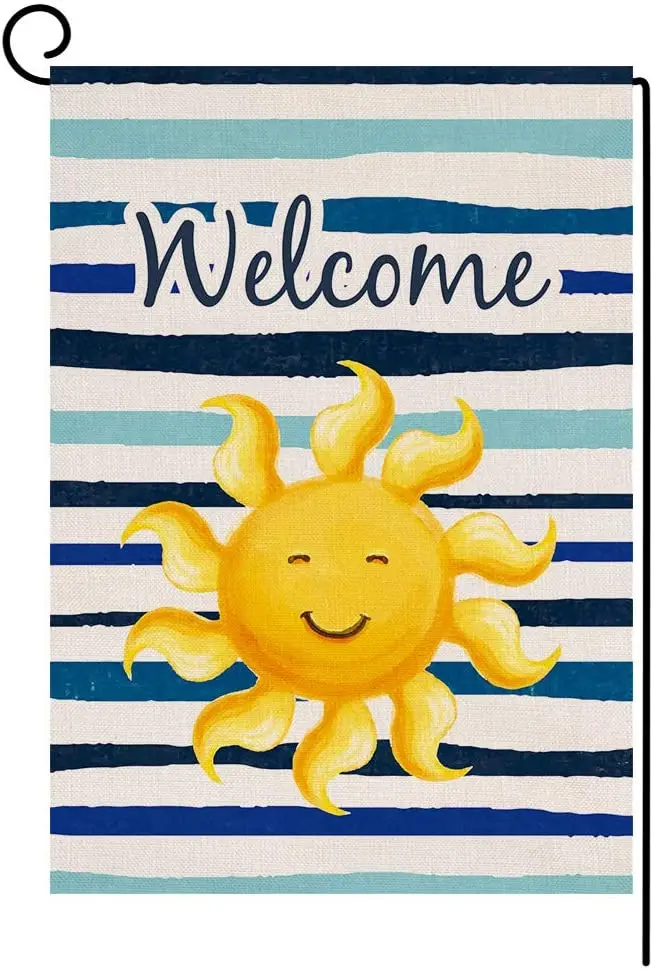 

Summer Sun Welcome Garden Flag Double Sided 12.5 X 18 Inch Beach Sunshine Outdoor Yard Decor