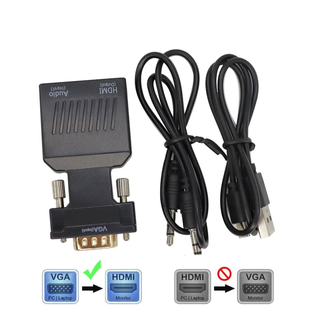 

HD 1080P VGA to HDMI-compatible Converter Adapter With Audio For PC Laptop to HDTV Projector HDMI-compatible to VGA Adapter