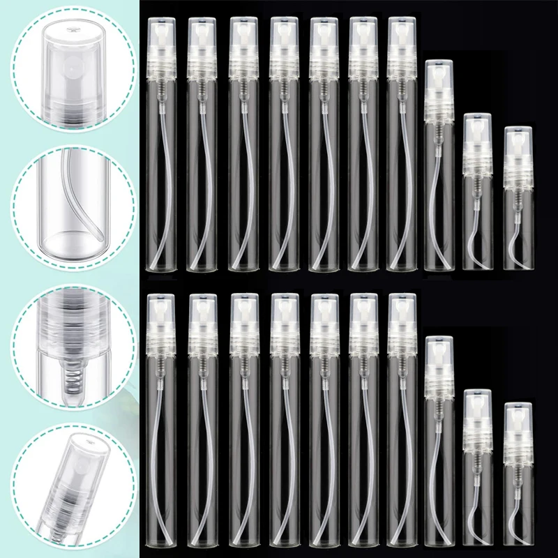 100 шт. 2/3/5/7/10 мл многоразовые мини-стеклянные флаконы с распылителем для духов