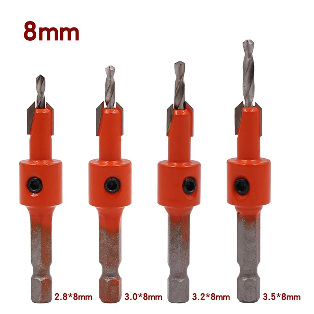 

1/4" Hex Shank Countersink Drill Bit Counter Sink Bits Woodworking Drilling Wood Counterbore Tool For Power Drills
