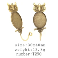 oval retro alloy bottom support time gem doorbell hook diy key chain package jewelry pendant