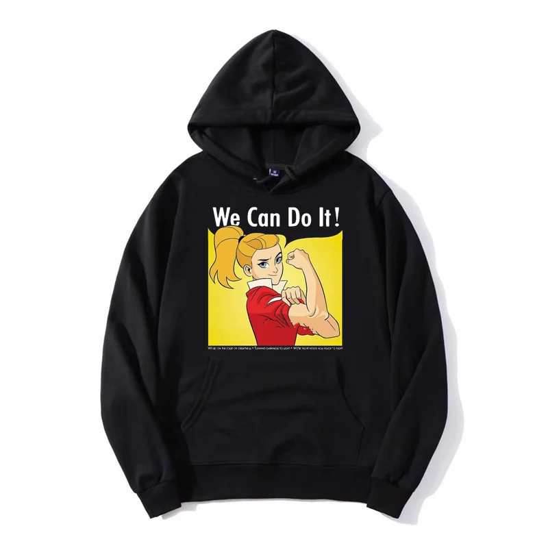 

Adora Says We Can Do It Hoodie Men Unisex Fleece Oversized Hoodies Sweatshirt Hoody Streetwear