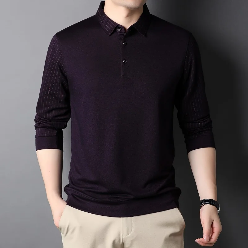 

Новинка весна-осень мужской Повседневный пуловер с воротником-рубашкой с молодежным отложным воротником из двух частей Толстая теплая руб...