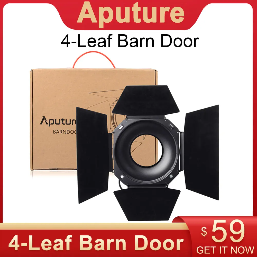 Aputure 4-leaf Design Barndoor Standard 7-inch Bowens Mount Barn Door светодиодный Aputure LS 120D C120D II 300D светильник