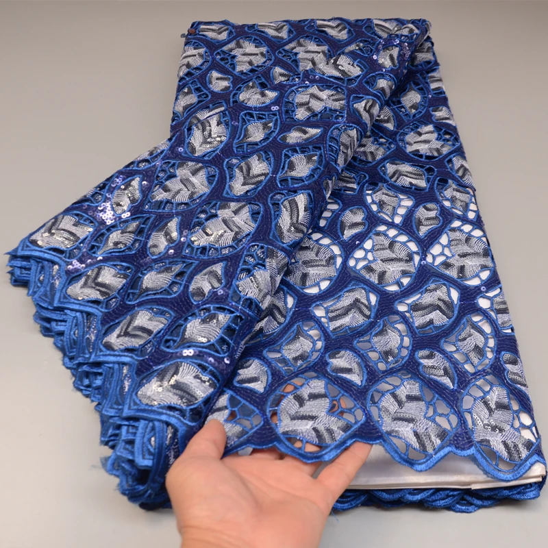 Роскошная хлопчатобумажная кружевная ткань высокого качества швейцарская вуаль кружева с блестками вышивка нигерийское кружево
