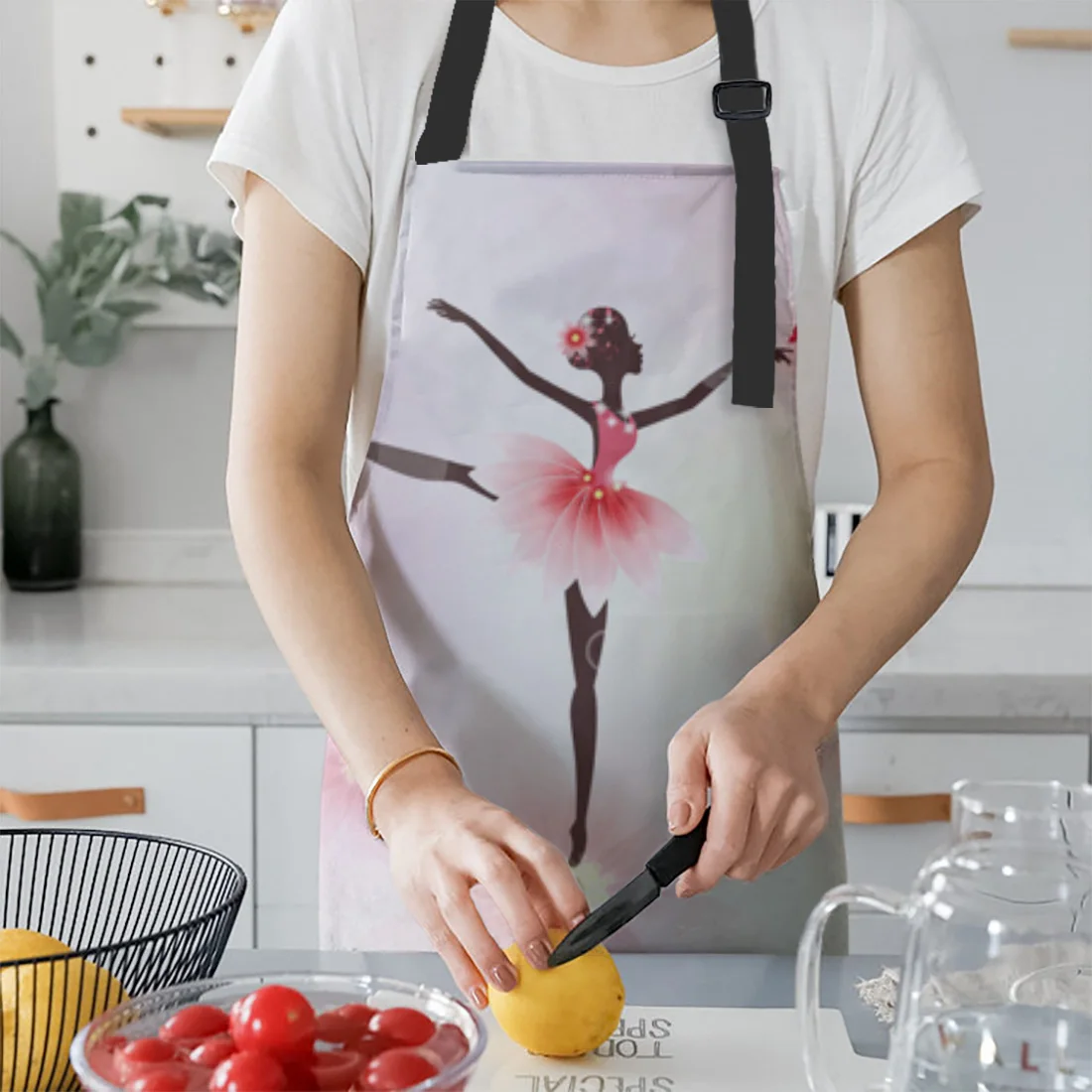 Фартуки для кухни с изображением балеток и цветов нагрудники домашняя уборка