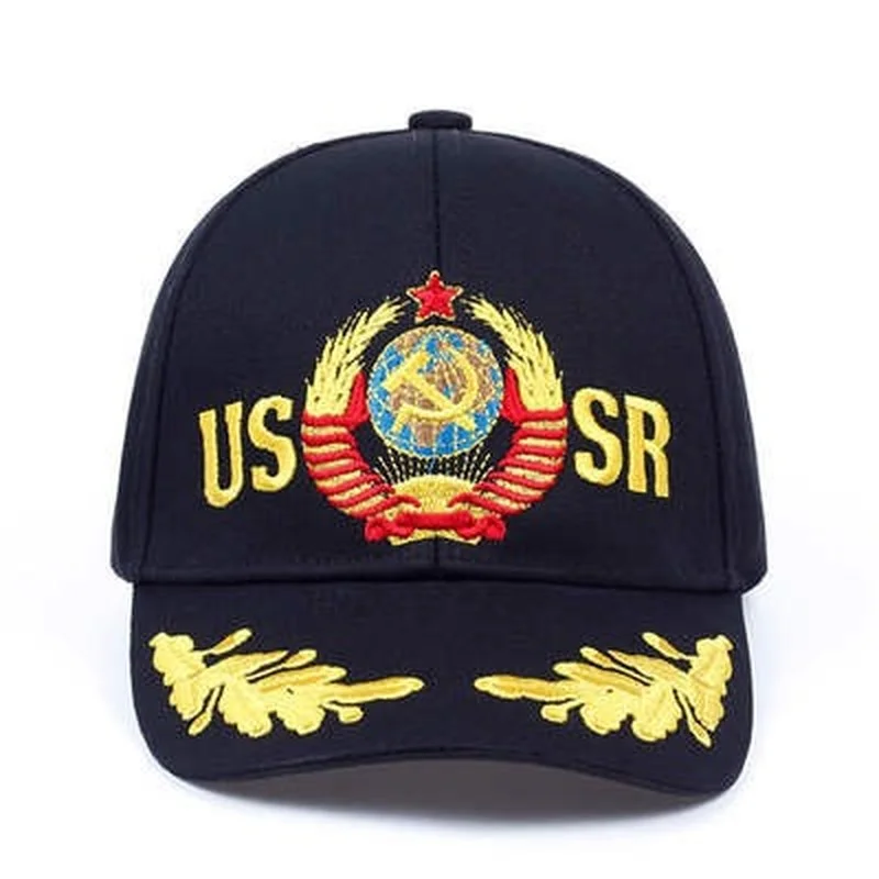 

New CCCP USSR National Emblem Style Baseball Cap Unisex Black Red Cotton Snapback Cap With Embroidery High Quality Hats Garros