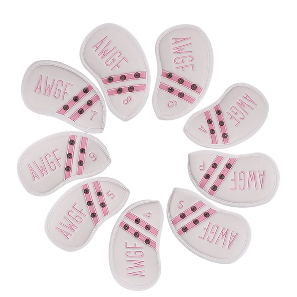 

9Pcs/Set Golf Iron Headcover 4-9 P S A Club Head Cover Number Case Sport Golf Training Equipment White