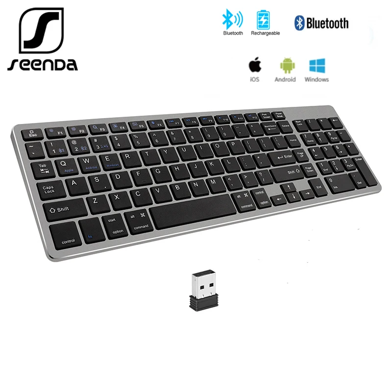 SeenDa Bluetooth Keyboard for Mac Compact 2.4G Wireless Keyboard Compatible with MacBook Pro/Air Mac Mini  Laptop PC Computer