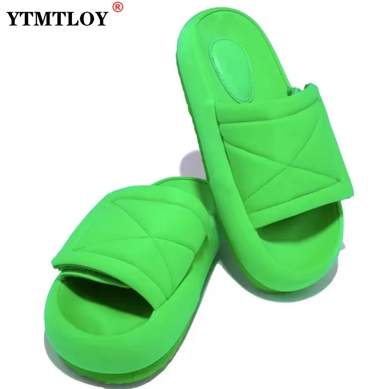 

Thick Summer Slippers Women Solid Color Indoor Shoes Serrated Edge Breathable Foot Width Adjustable Bathroom Slides Sandals