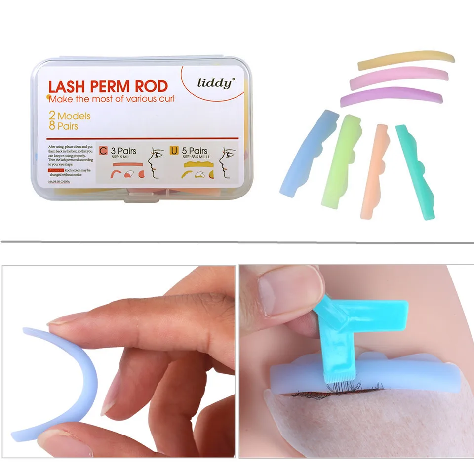 

8 Pairs Silicone Eyelash Perming Pad Colorful Eyelashes Lifting Kit Lash Perm Pads Eyelashes Extension Accessories Eyelash Curl