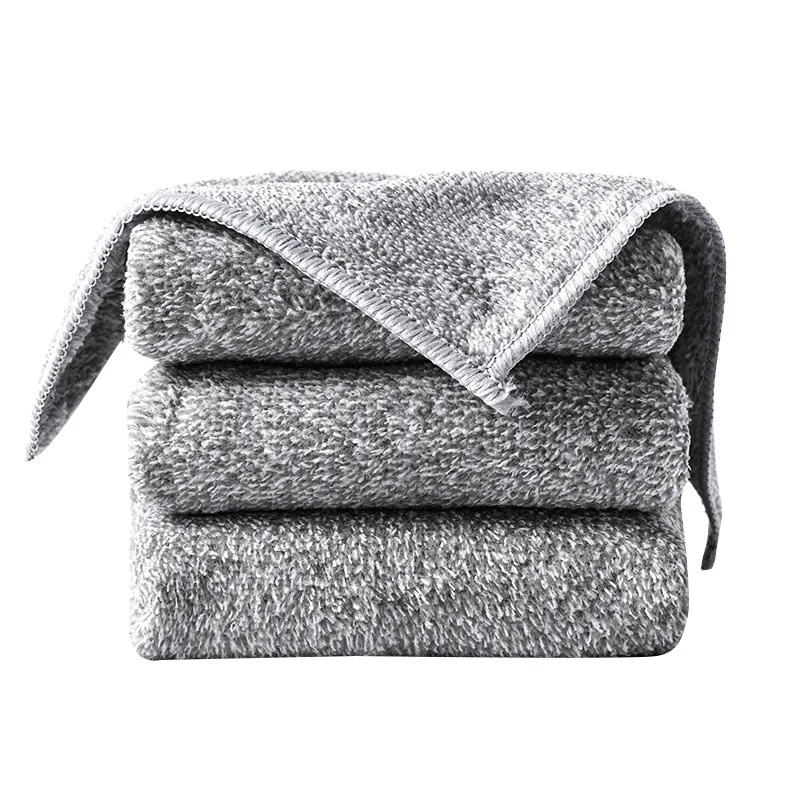 Bamboo Fiber Dish Towel Kitchen Cleaning Scouring Pad Absorbent Rag Wholesale Dish Towel