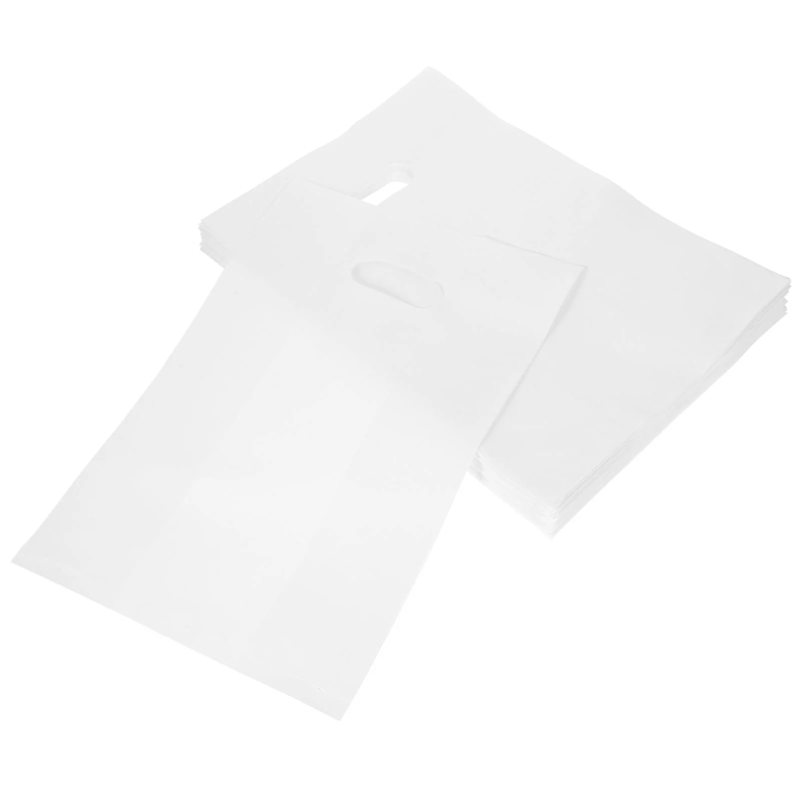 

50pcs Shopping Bags Plastic Bags Packaging Containers Boutique Bags with Die Cut Handles