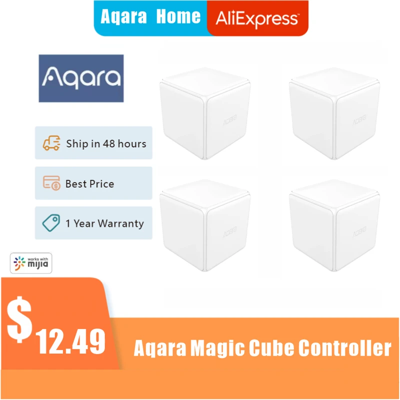 

Original Aqara Magic Cube Controller Zigbee Version Controlled by Six Actions For Xiaomi Home Device Work With Smart Home App