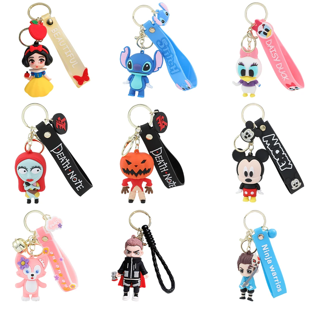 Disney Anime Cartoon Lilo and Stitch Doll Keyring Cute Micke