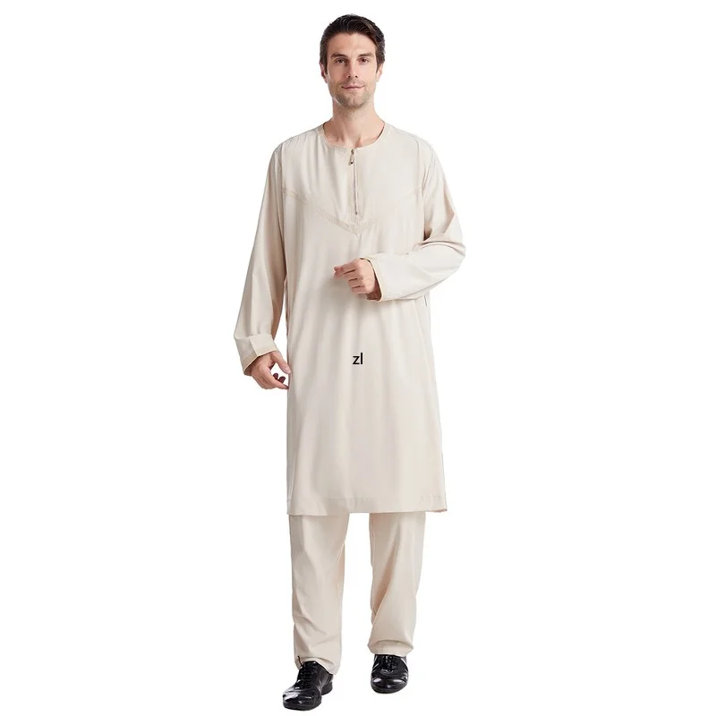 Muslim Ramadan Robe Arab Men Jubba Thobe Costumes Solid Arabic Pakistan Saudi Arabia Turkey Abaya Male National Islamic Clothing