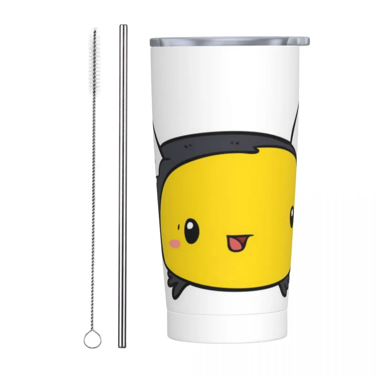 

Bee Flows, Bees Design Stainless Steel Mug Good Seal Push pull Lid With straw brush Reusable
