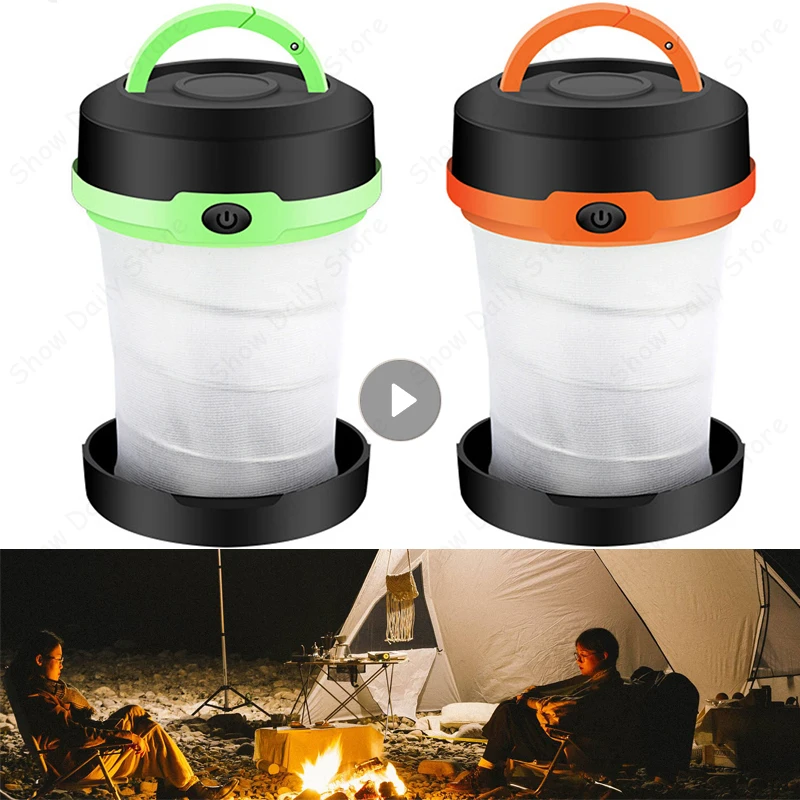 

Portable Collapsible Camping Light Lantern Tent Lighting Bedside Lamp Waterproof LED Rechargeable Outdoor Camp Lamp Night Light