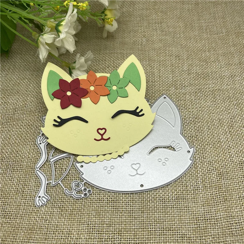 Металлические трафареты с изображением кошки, трафареты для рукоделия, скрапбукинга, декоративные тисненые шаблоны ручной работы