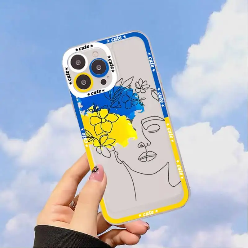 Ukraine Flag Pattern Phone Case for iPhone 11 12 13 Mini Pro Max 14 Pro Max Case shell