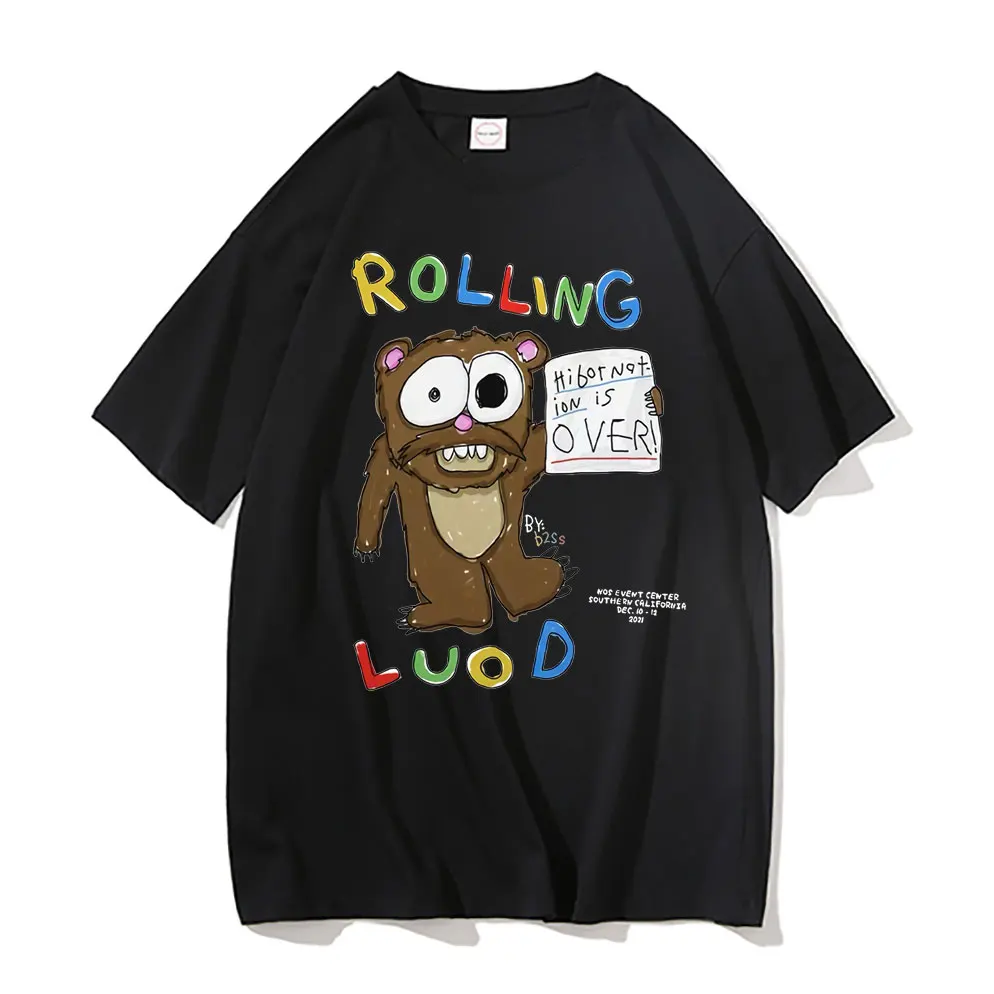 

Rolling Luod Color Letter Logo T-shirts Funny Style Bear Graphic Print T Shirt Summer Men Women Fashion Casual Tshirt Mens Tees