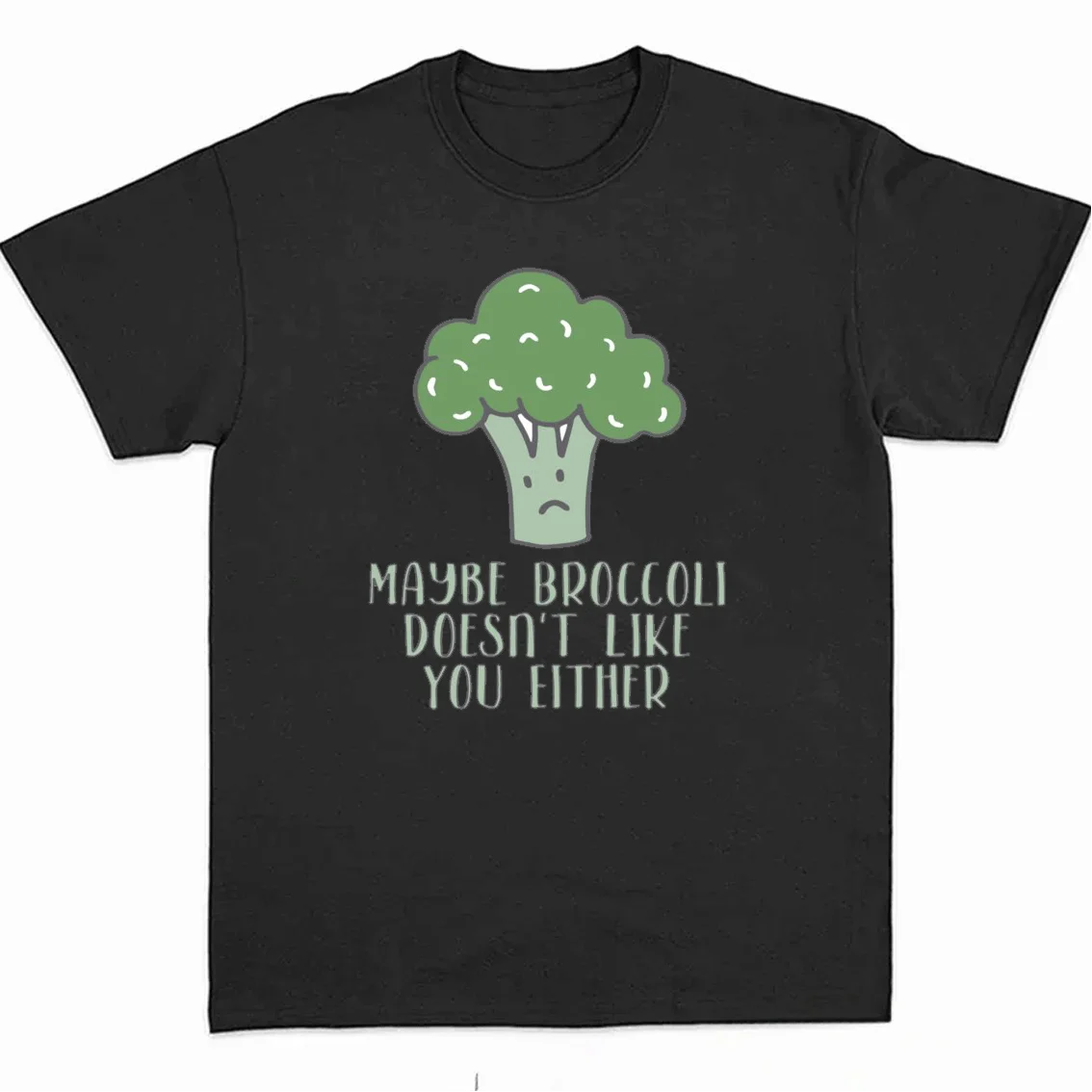 Футболка может не нравиться вам и брокколи 100% хлопок повседневный топ с коротким