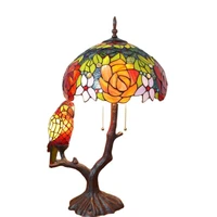 tiffany parrot table lamp fancy living room bar restaurant luxury vintage standing night light d31101