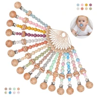 baby pacifier chain silicone beads baby dental care chain infant nipple appease soother chain clips dummy holder nipple clip