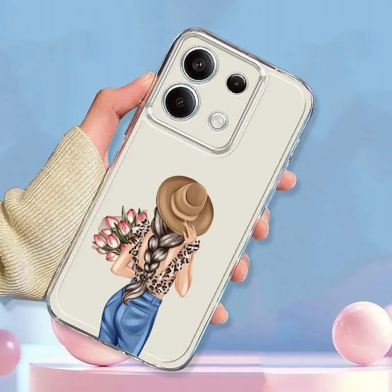 Художественный модный женский чехол для телефона Xiaomi Redmi Note 15 14 13 12 11E 9 9T 8 8T Pro Plus Turbo 5G, модный прозрачный чехол из ТПУ (art.: 3920d83a46bcd) - 3920d83a46bcd