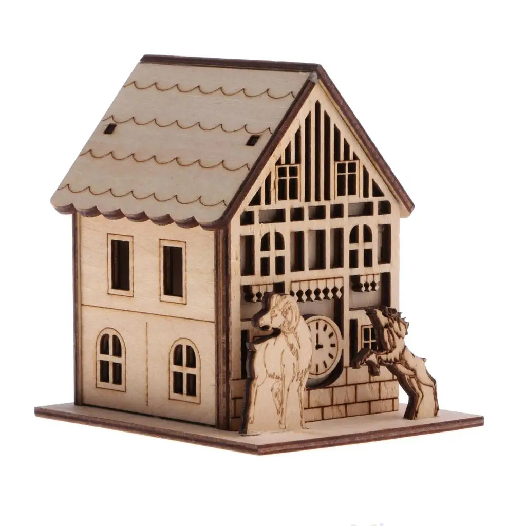 

Wooden House Building Construction Kit Kid Educational Toy 3D Jigsaw Puzzles