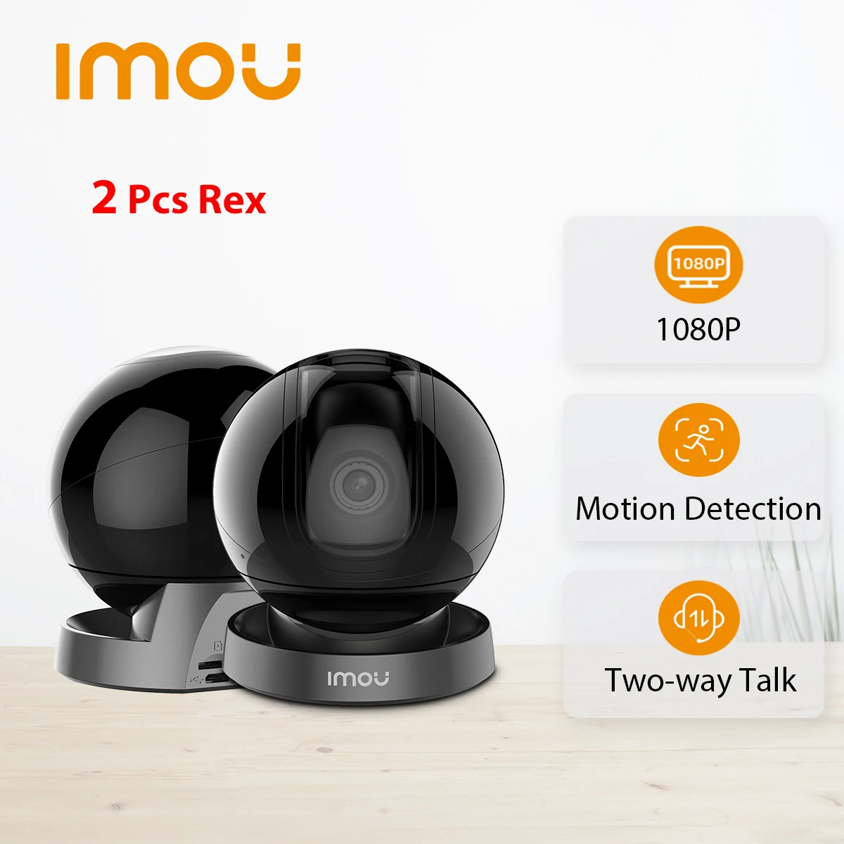 

IMOU 2Pcs REX 2MP Wifi IP Camera 360 indoor AI Human Detection Camera Night Vision PTZ surveillance Smart Home