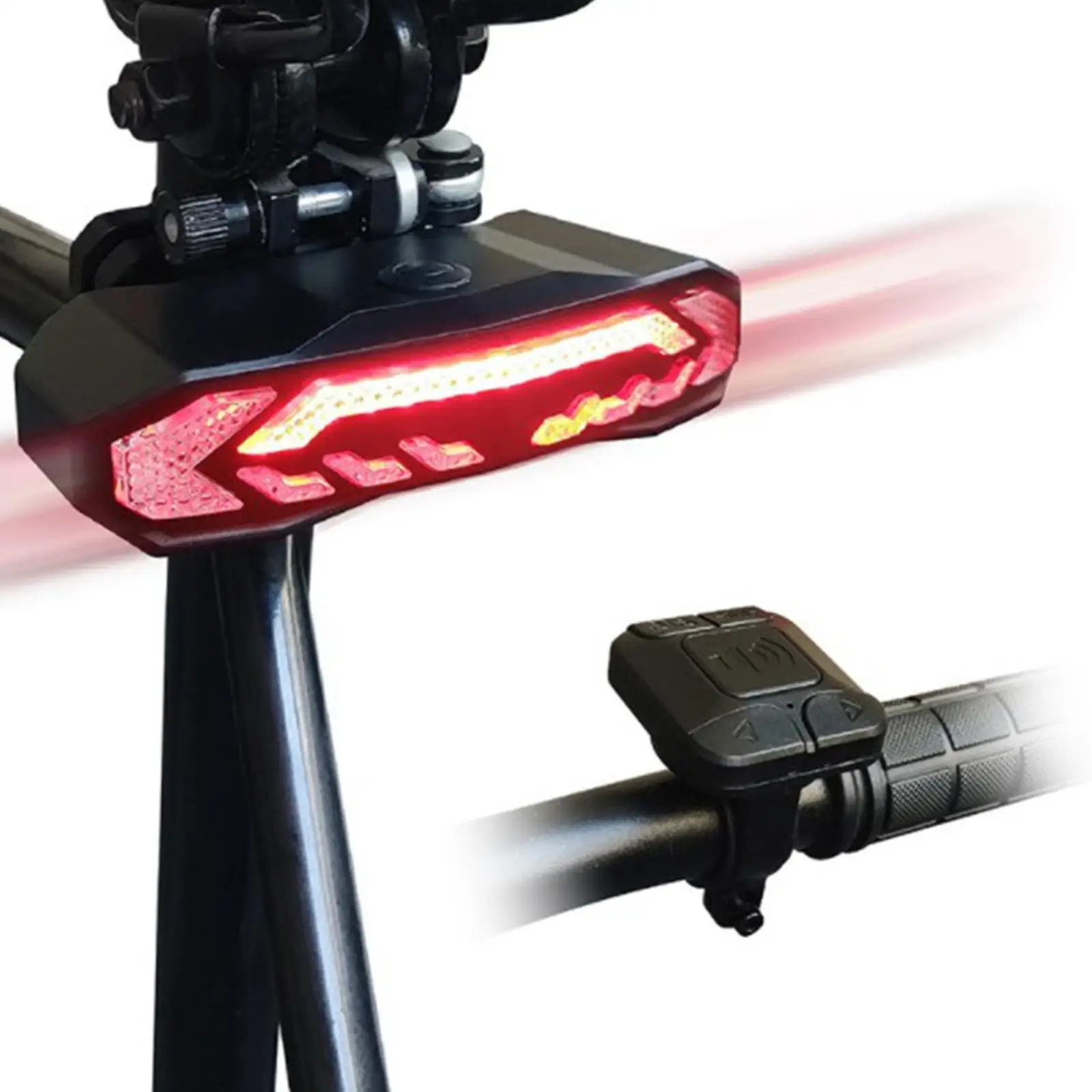 

Bike Tail Light Turn Signal USB Rechargeable Water Resistance Anti Theft Cycling Taillight Fits for Bicycle Night Riding 6Modes