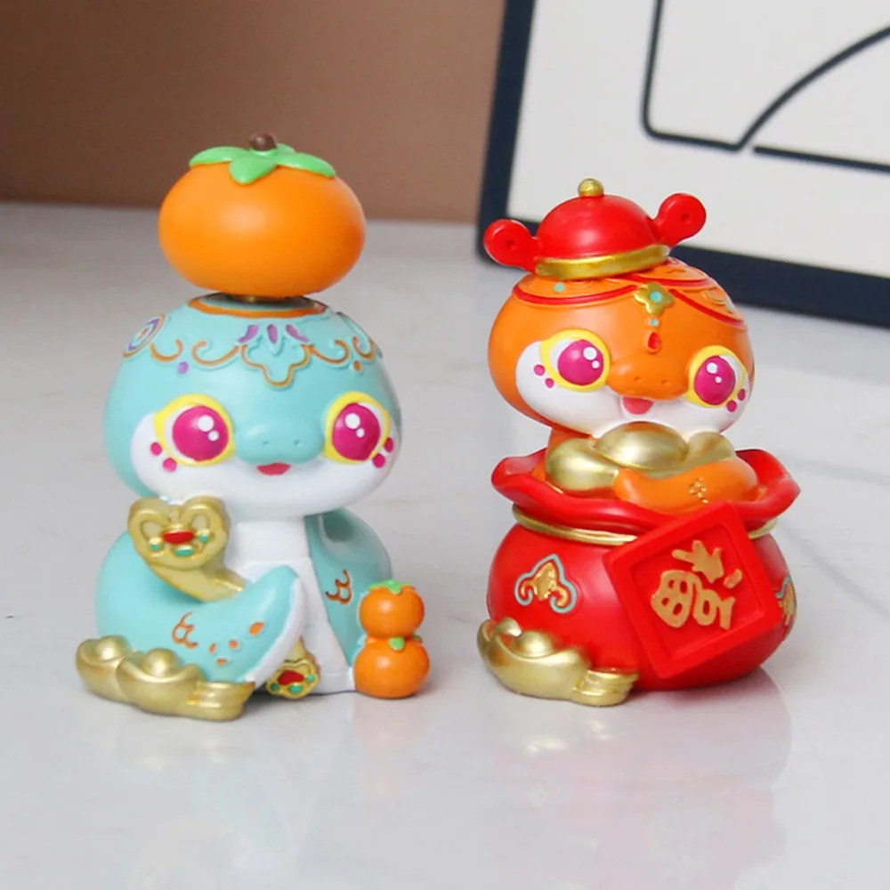 Модель мультяшной змеи фигурки куклы-талисмана Змеиный год миниатюрная фигурка