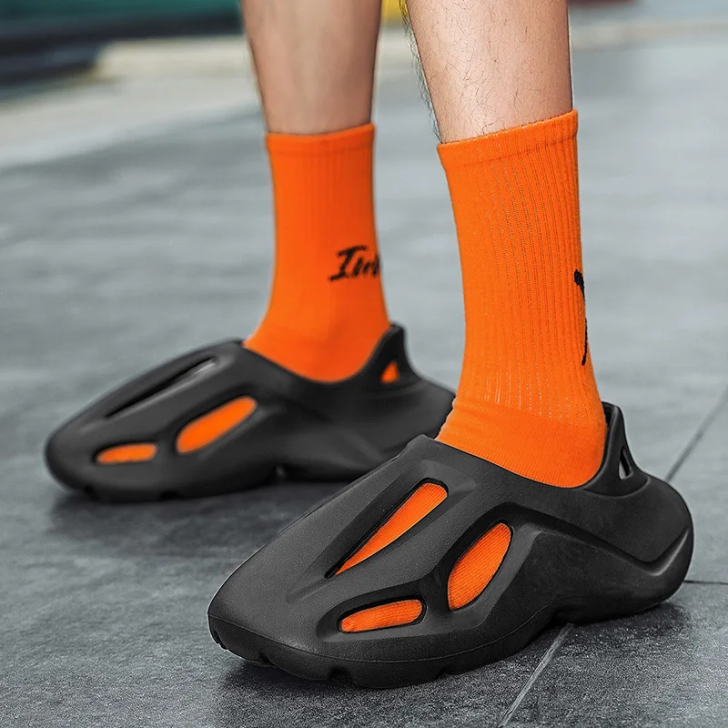 Shevalues New Women Sport Sandals Summer Thick Bottom Slippers Men Outdoor Fashion Clogs Unisex Soft EVA Hollow Beach Slides