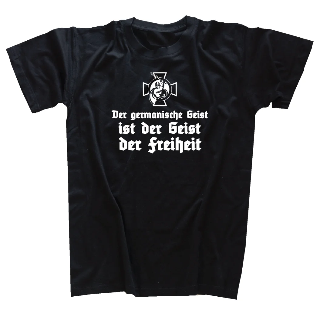 

The Germanic Spirit Is The Spirit of Freedom. Germany Viking Odin T-Shirt 100% Cotton O-Neck Short Sleeve Casual Mens T-shirt