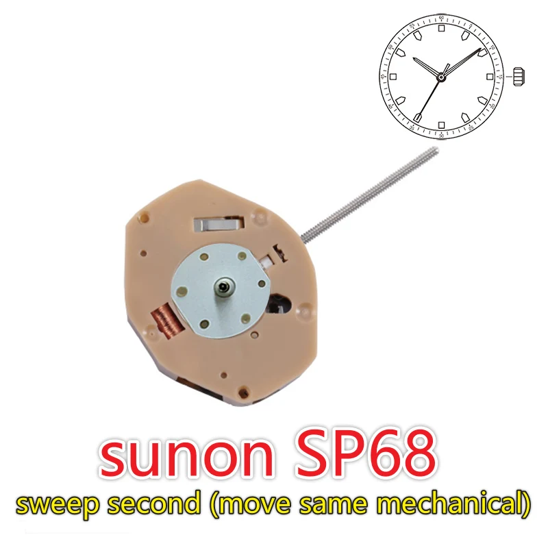 Фото Кварцевый механизм Sunon China Sp68 — механический механизм с 3 стрелками, механизм для часовщиков №1