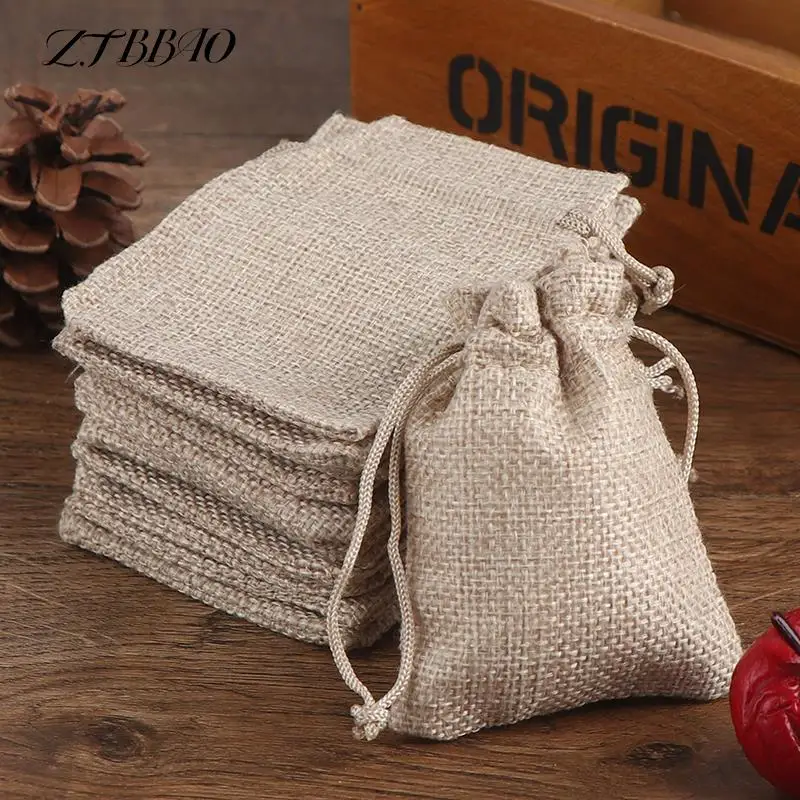 

50pcs/lot 7x9cm Jewelry Bag Jute Velours Cord Bag Small Drawstring Gift Bag Pouches Nice Bracelet Candy Jewelry Packaging Bags