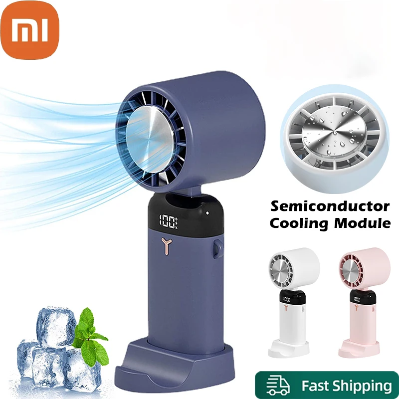 

Xiaomi Mini Handheld Fan Portable Semiconductor Refrigeration Cooling Desktop Fan Folding Hanging Neck Air Cooler Outdoor