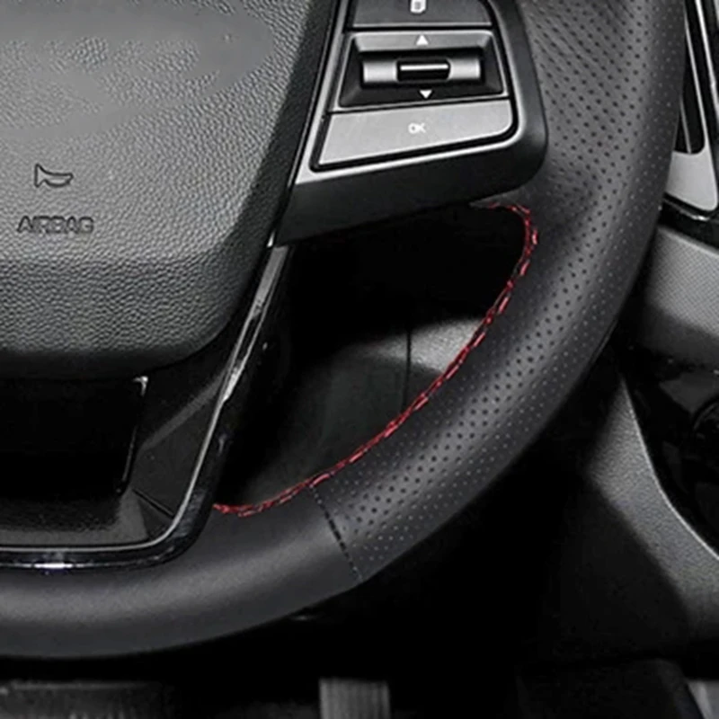 Нескользящая оплетка из мягкой черной кожи Аксессуары для автомобилей Hyundai ix25