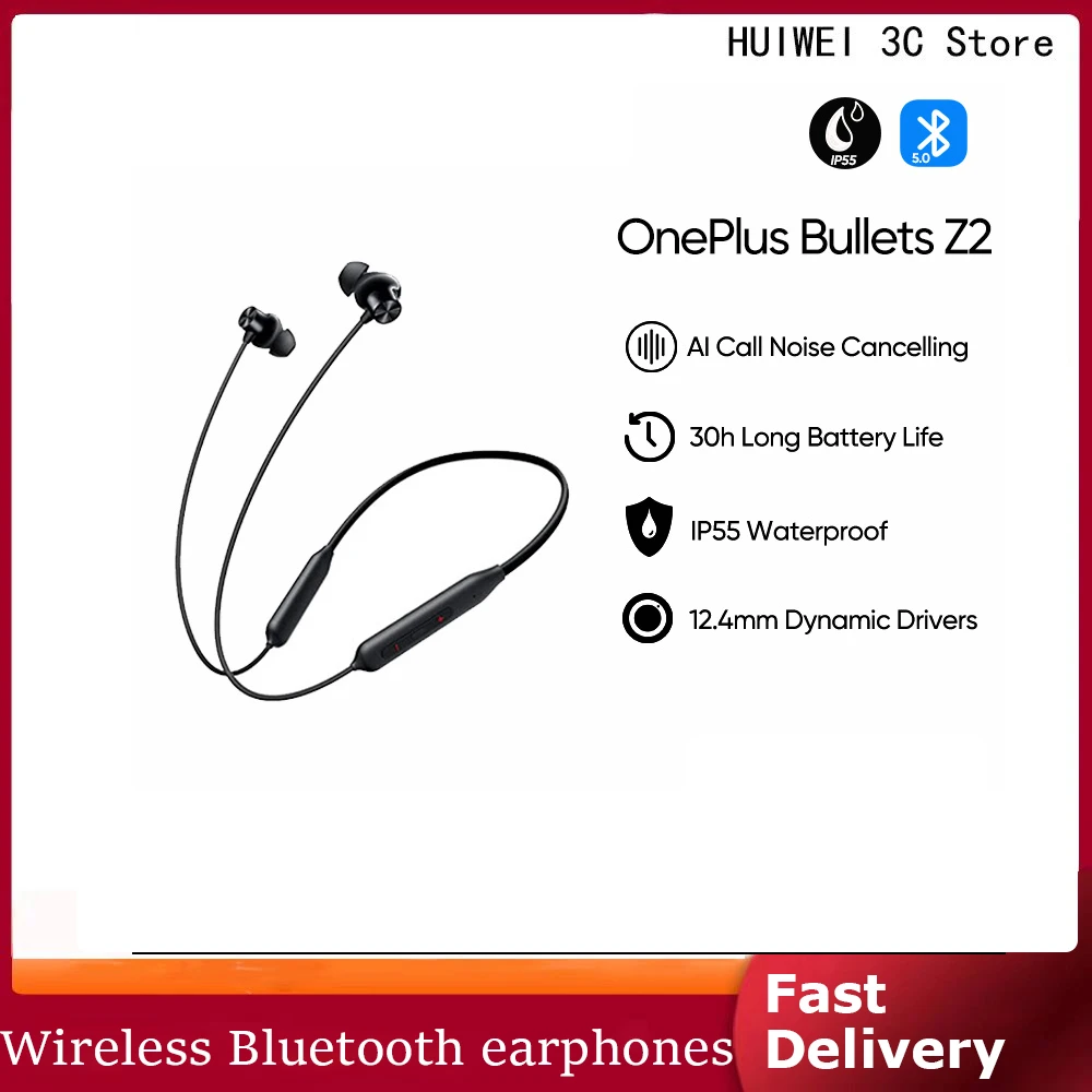 

Oneplus Bullets Wireless Z2 Wireless Earphone AI Noise Cancelling Wireless Headphone 30h Battery Life IP55 For OnePlus 10Pro 10T