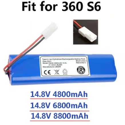 

100%. Оригинал. Paquete. Battery. para. Аспираторная роботика. Qihoo.14.8V. 8800mAh.Fit.for.360.S6.piezas.de. Запасные части. Аксессуары.