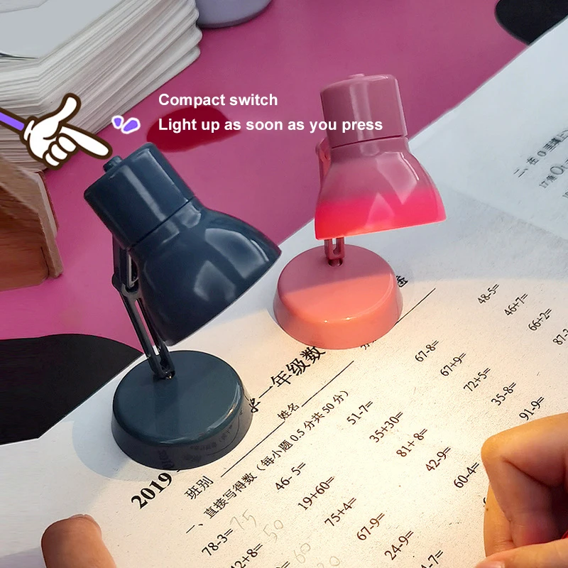 

Mini Led Table Lamp Funny Folding Desk Lights Desktop Decor Night Light Portable Reading Lamp Creative Toys Tool Battery Powered